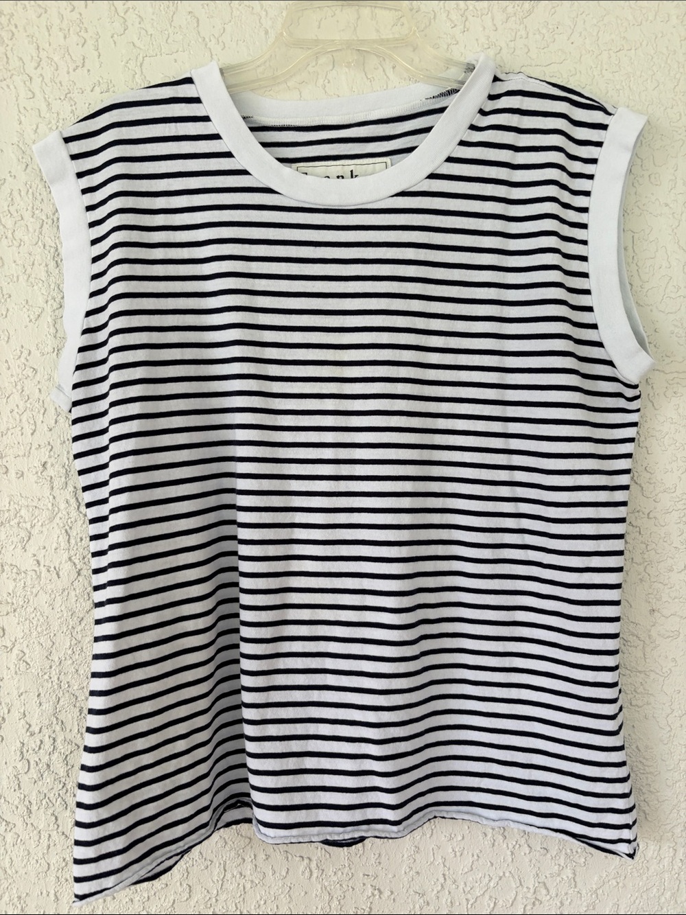 Frank & Eileen Black and White Striped Sleeveless Tank size L
